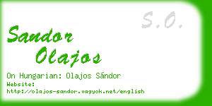 sandor olajos business card